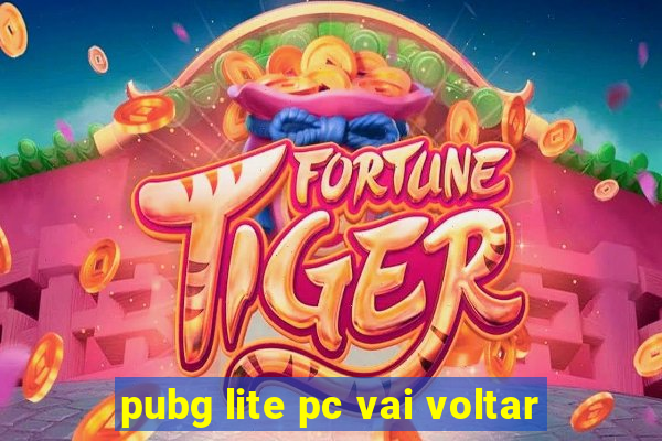 pubg lite pc vai voltar